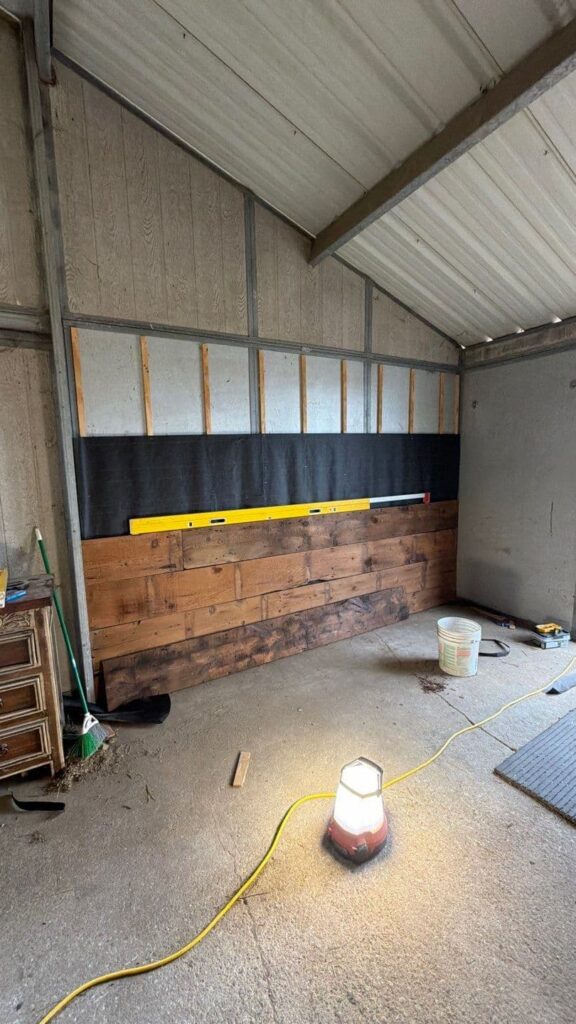 Black Tar Paper Backing Installed Before Reclaimed Wood Wall in Hicksville Ny by Creatively Done Homes Improvements