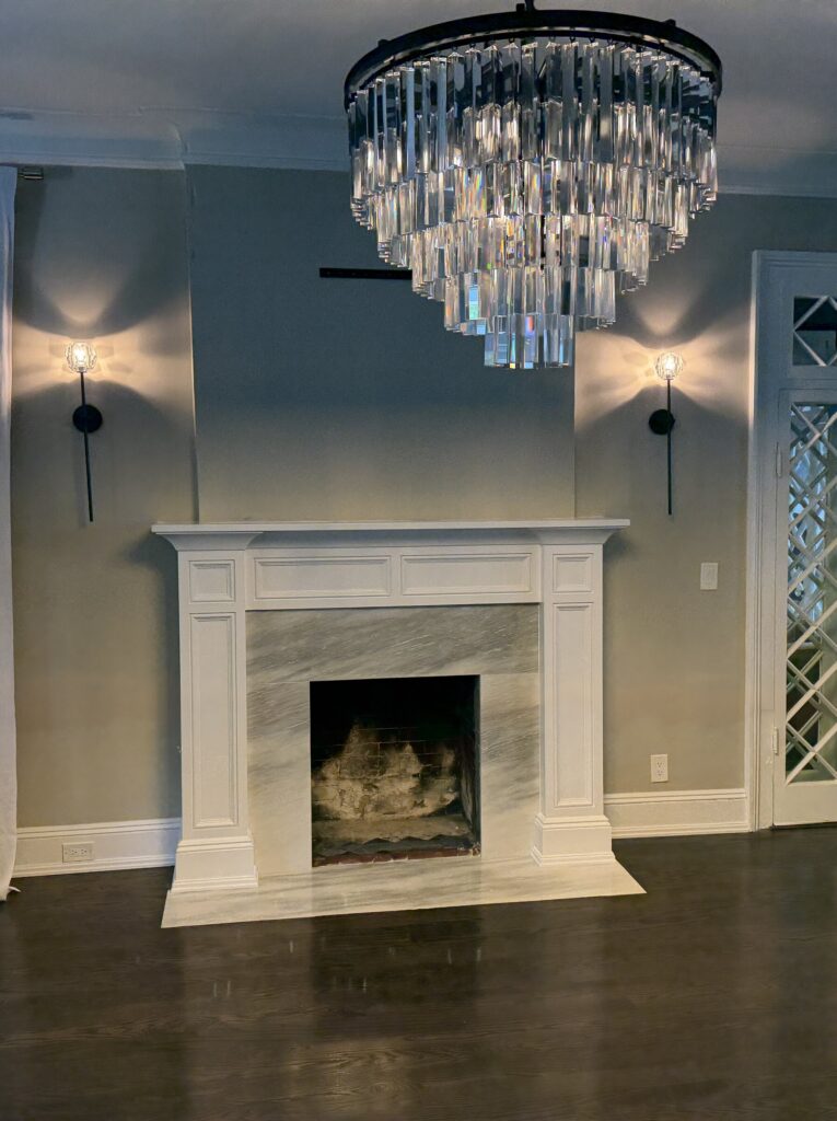 Painted Poplar Fireplace Mantel After the Remodel in Garden City Ny by Creatively Done Homes Improvements